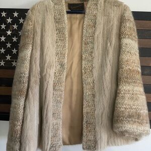 Valentina Beige and Tan Fur Cardigan